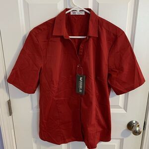 Doubliju XL button down shirt sleeve red shirt